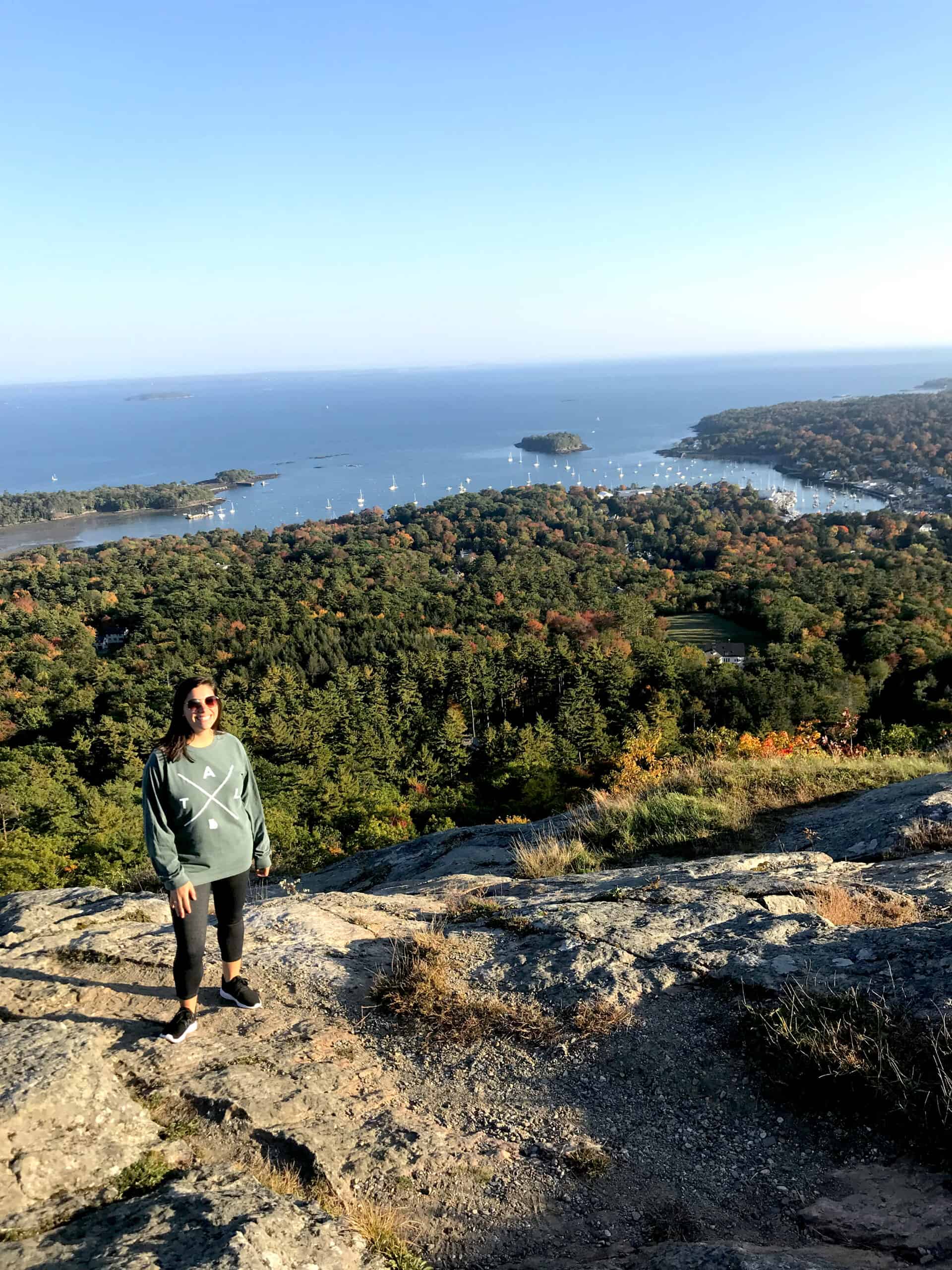Mount Battie on the top stops when driving from Boston to Acadia.
