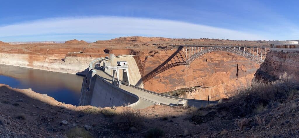 The impressive Glen Canyon Dam in Page, Arizona.