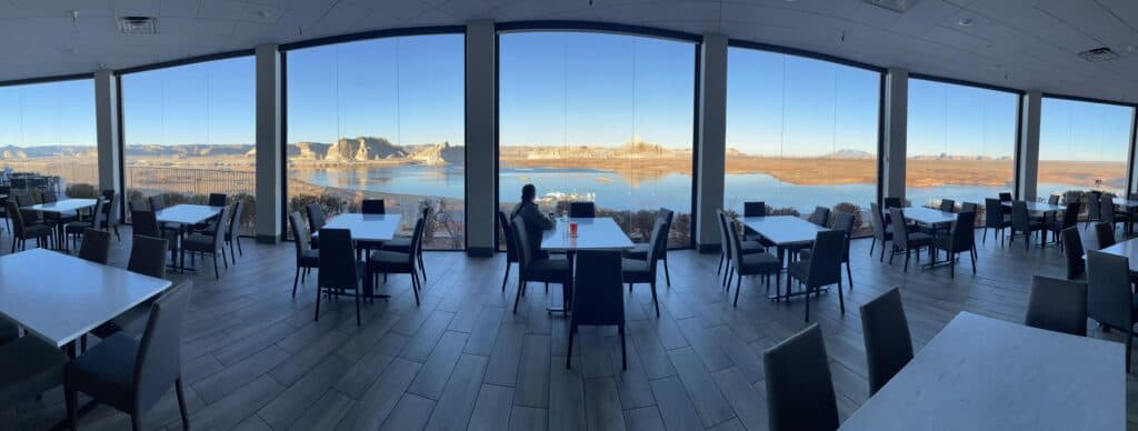 Rainbow Room view for dinner in Page, AZ