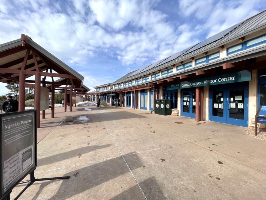 Grand Canyon visitor center in the winter.