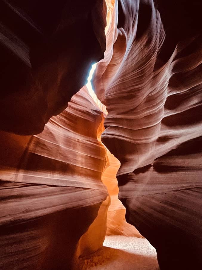 Light on the sandstone in Antelope Canyon.