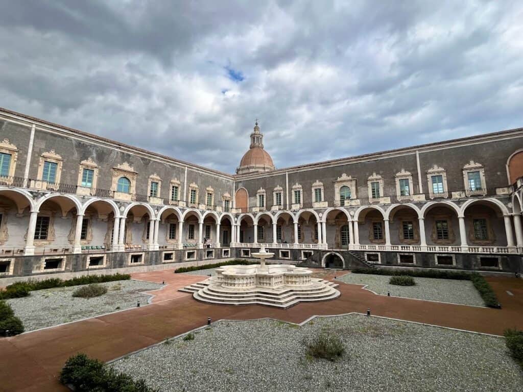The courtyards in the Benedictine Monastery of San Nicolò l'Arena in Catania are relaxing to spend an afternoon in and worth visiting
