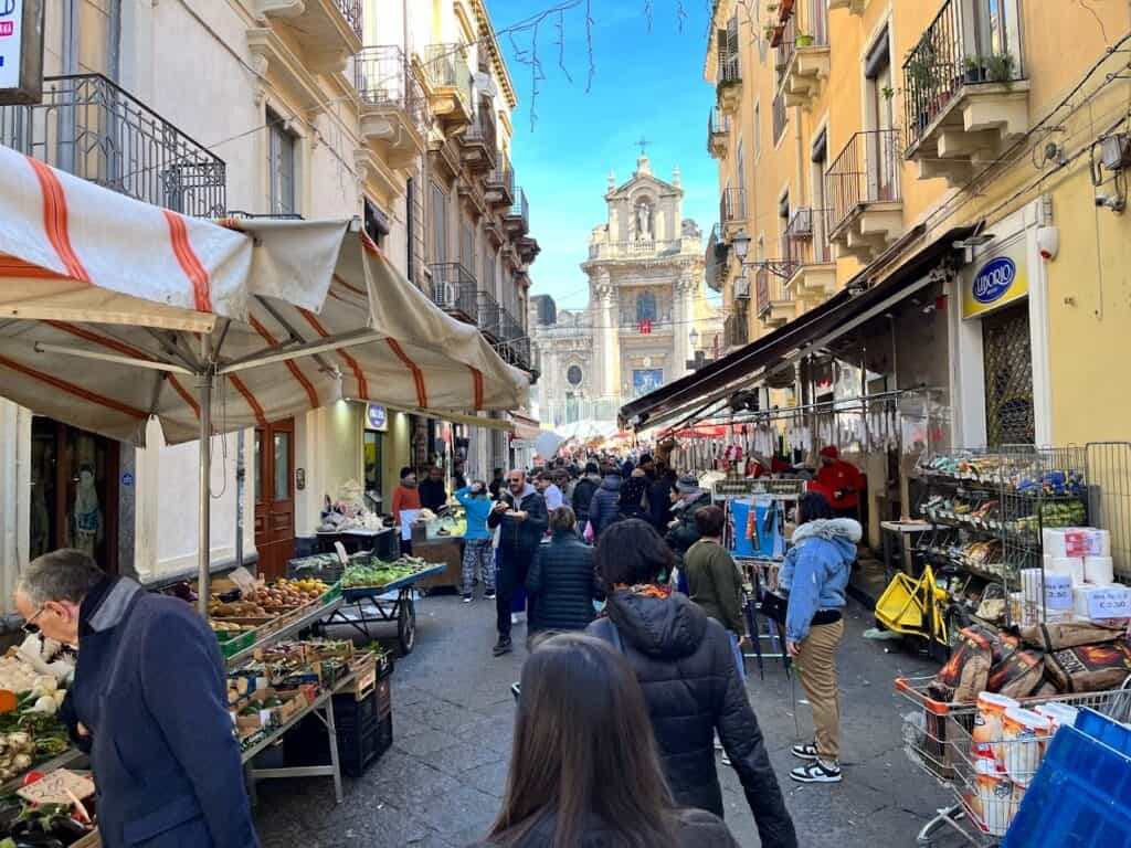 The markets in Catania are very busy