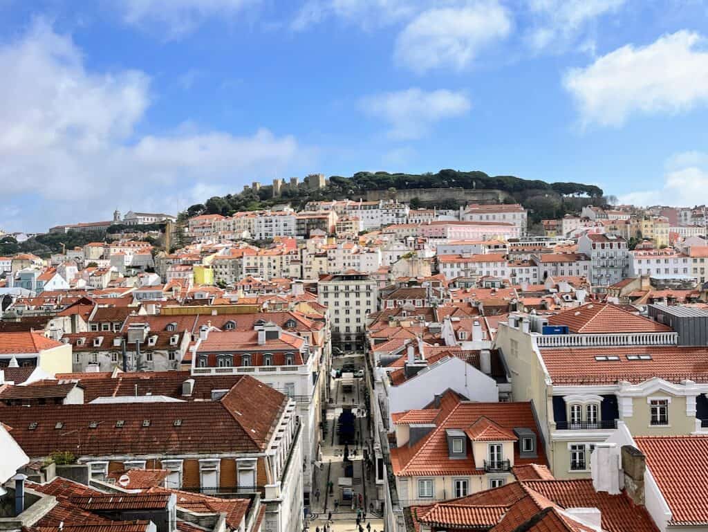 The São Jorge Castle sits above Lisbon in the Alfama area