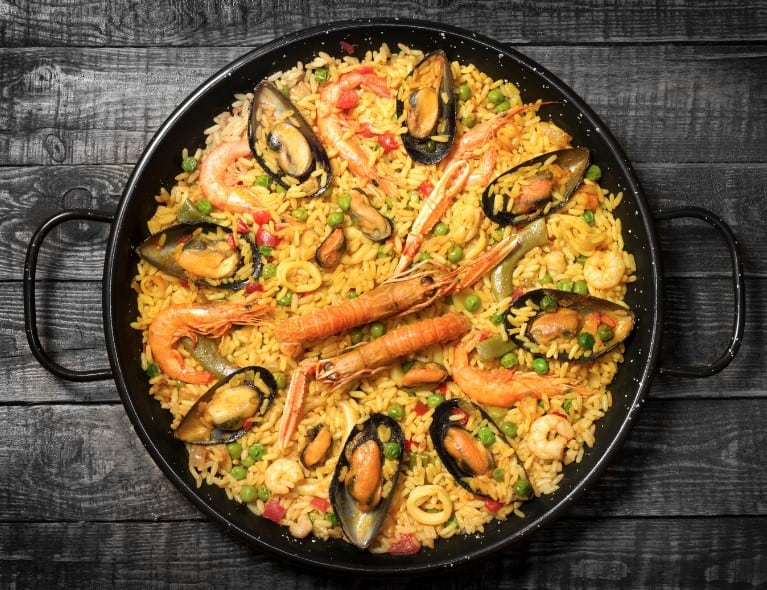 Paella, while most common in Spain, is also an entree you can get in Portugal