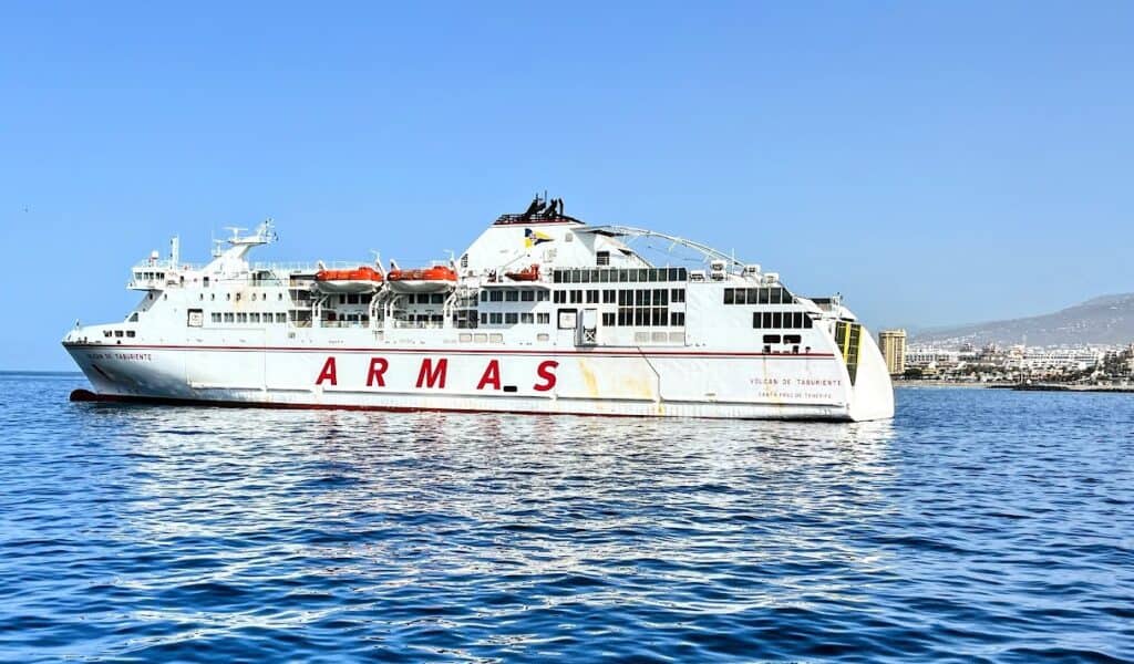 An Armas Ferry takes passengers and vehicles between the Canary Islands