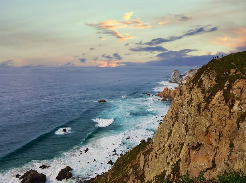 The Cabo da Roca cliffs are at the westernmost point of mainland Europe