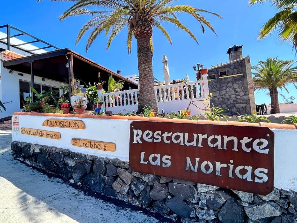 Restaurante Las Norias has a great patio for dinner with sunset on the west side of La Palma