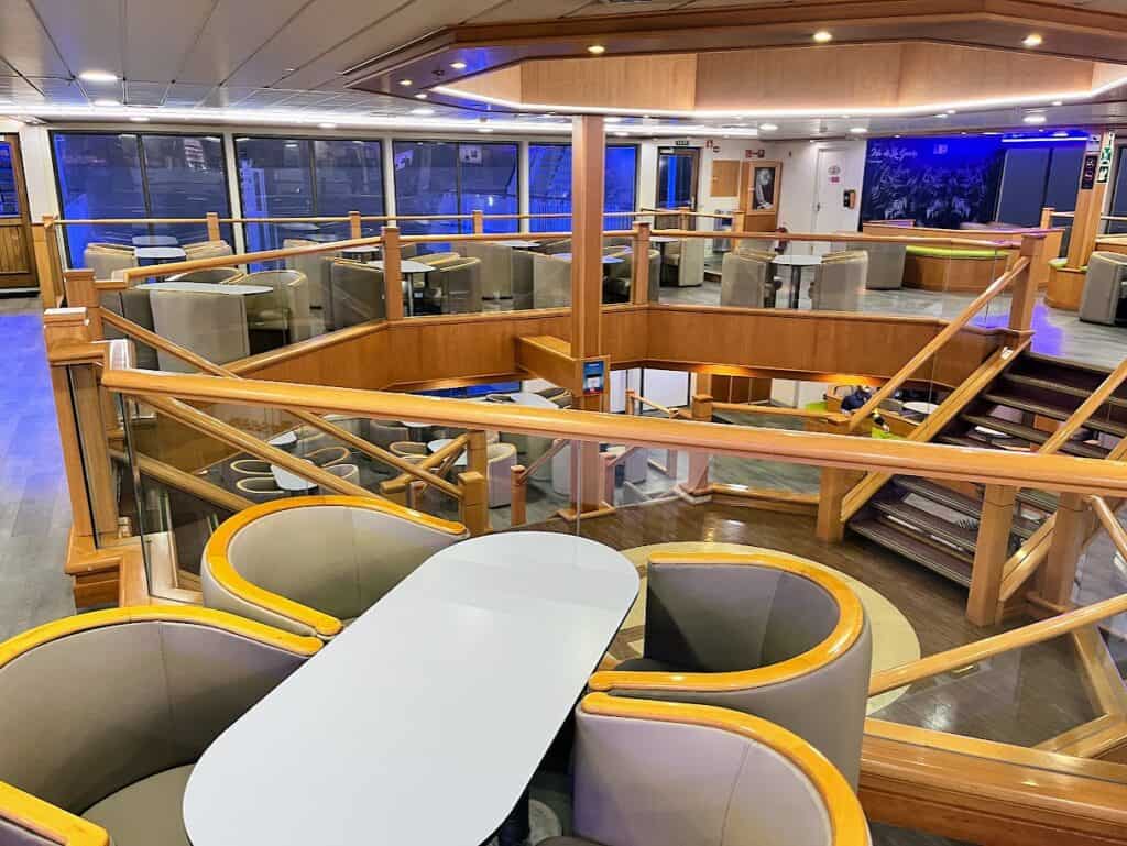 Spacious interior of a Canary Islands ferry, part of the experience on how to get to La Gomera.