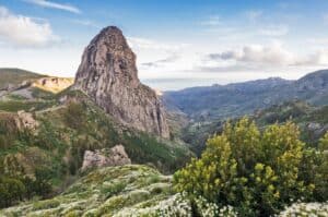 The iconic Roque Agando, jutting skyward, a breathtaking view for anyone hiking on La Gomera.