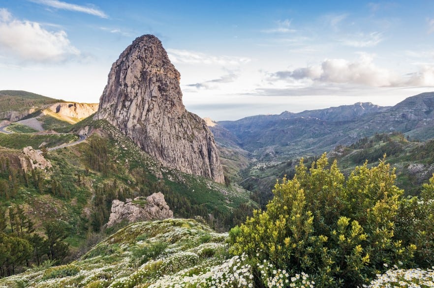 The iconic Roque Agando, jutting skyward, a breathtaking view for anyone hiking on La Gomera.