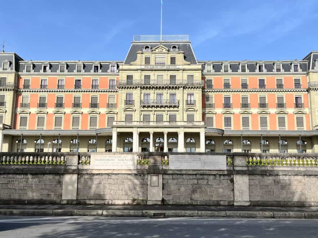 The elegant Palais Wilson in Geneva, which houses the Office of the United Nations High Commissioner for Human Rights, an important site when spending 2 days in Geneva.
